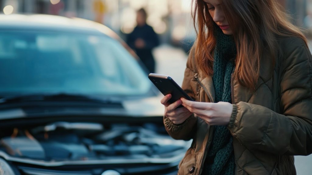 Une femme en train de consulter son assureur pour rénégocier son contrat d'assurance de sa voiture